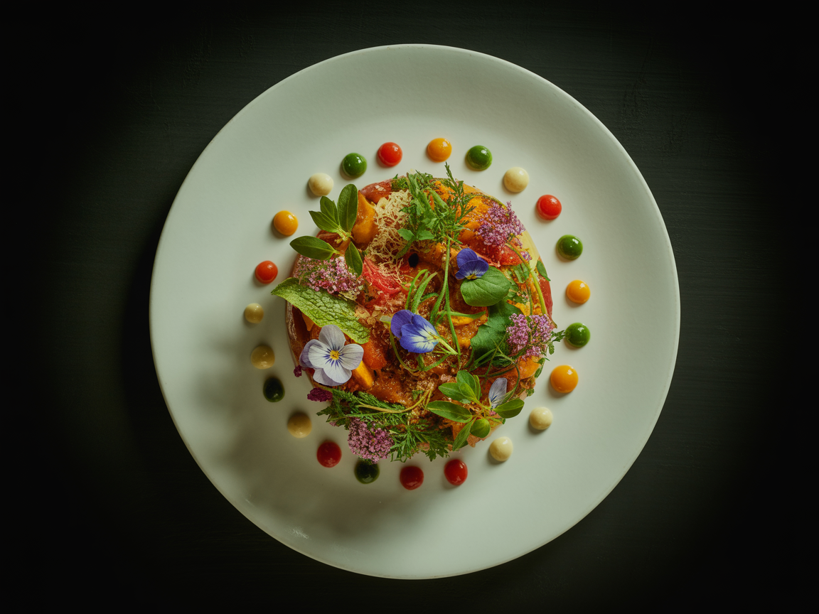 Artistic food plating