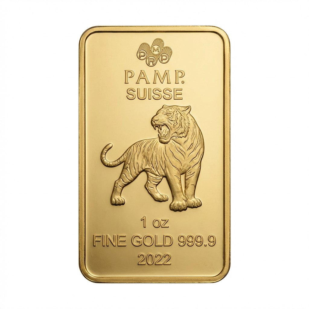 PAMP 1oz Lunar Series Tiger 2022 Gold Bar