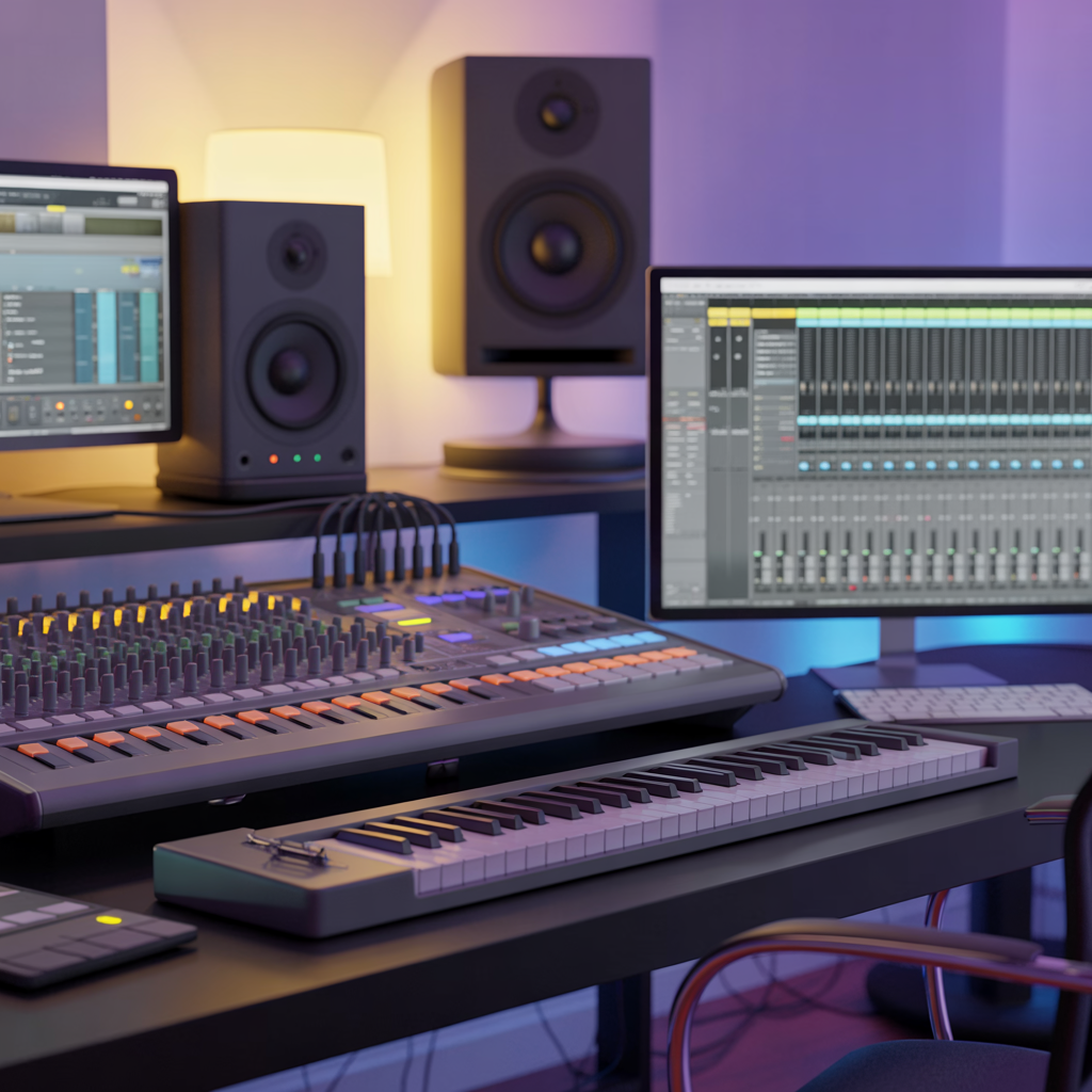 Estudio de producción musical moderno
