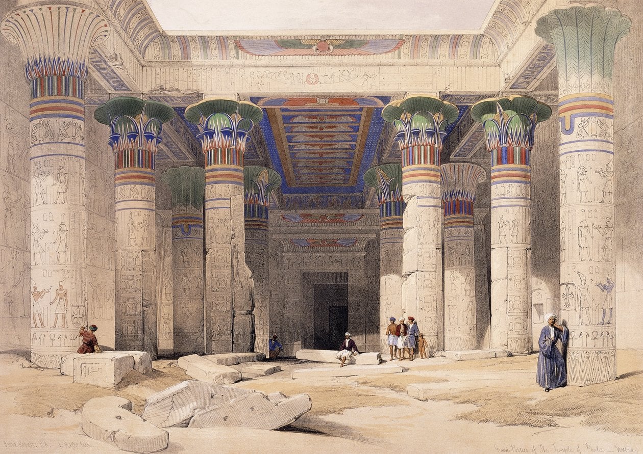 David Roberts, the temple island of Philae on the Nile at dusk