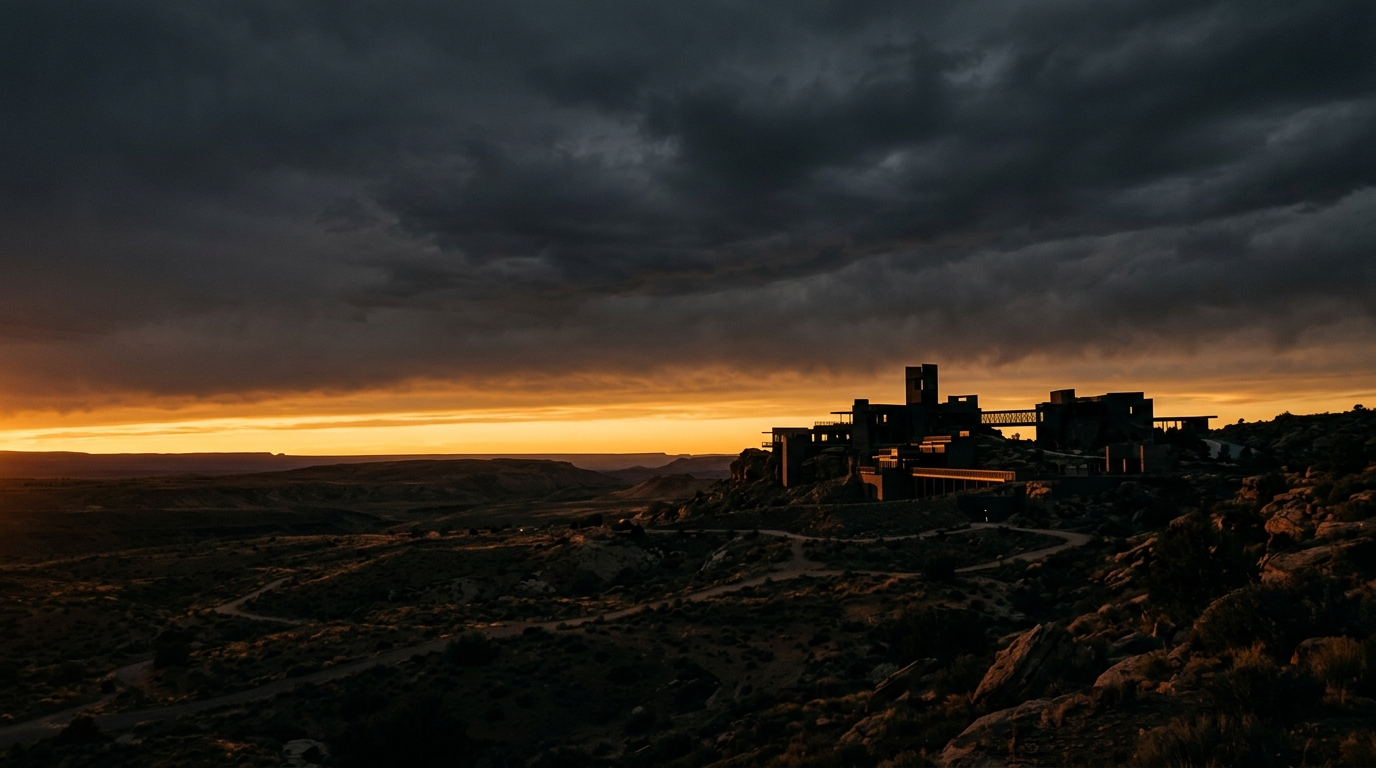 Dramatic golden horizon