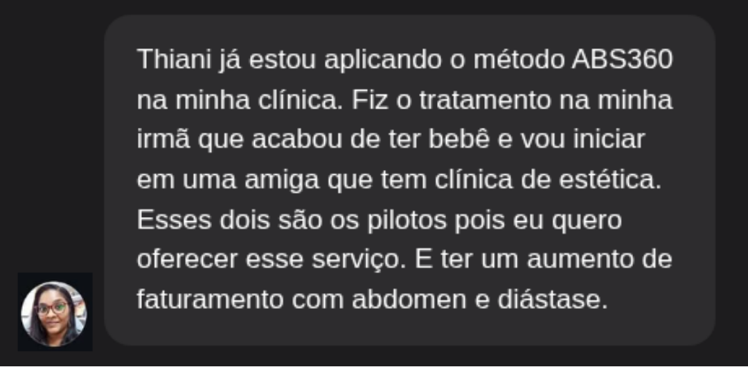 Depoimento de Thais Dornelles sobre vendas com ABS360
