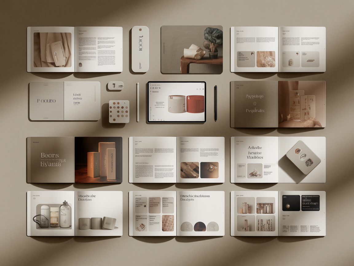 Full Branding package deliverables showing brand identity materials