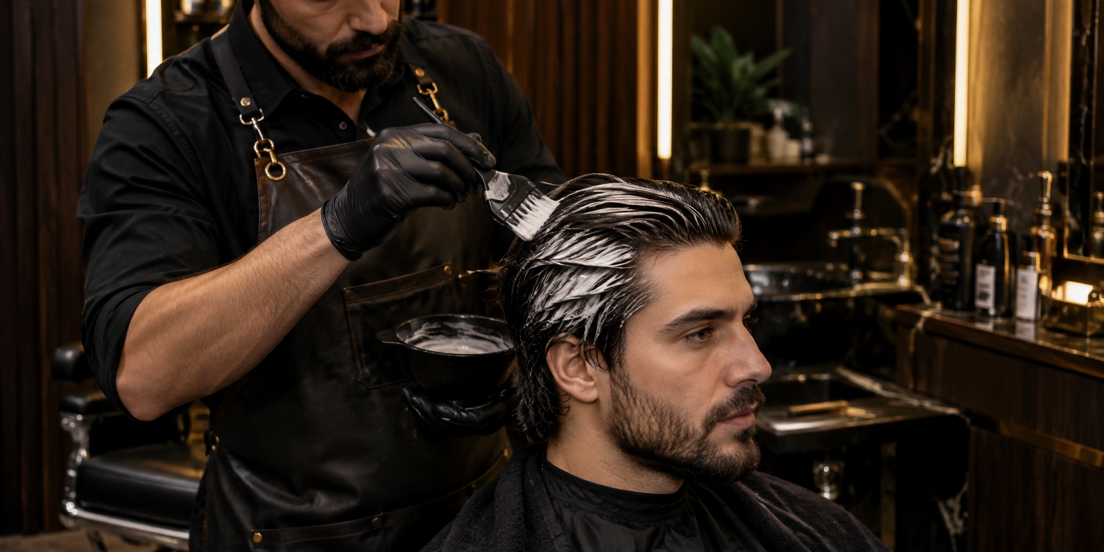 Tratamento de botox capilar masculino aplicado em barbearia de Sorocaba