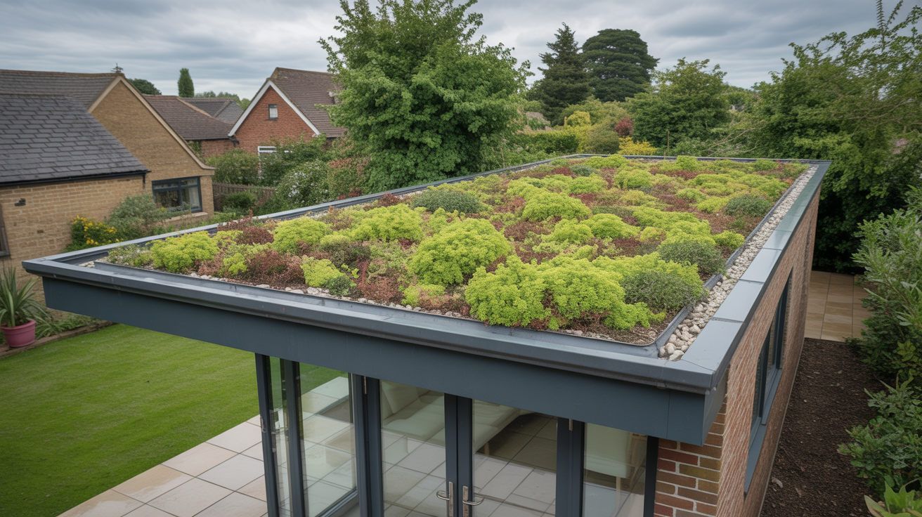 Green Sedum Roof on Extension