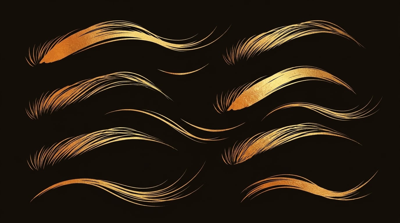 Golden brush strokes