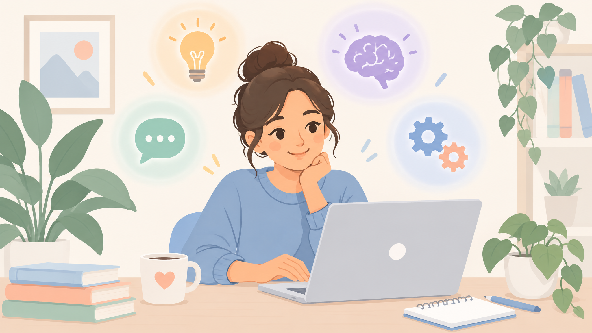 A person exploring AI concepts at their laptop