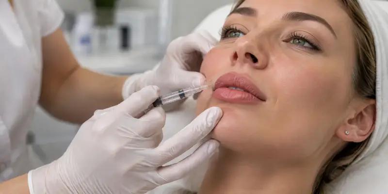 Procedimento de preenchimento labial em cliente em Sorocaba