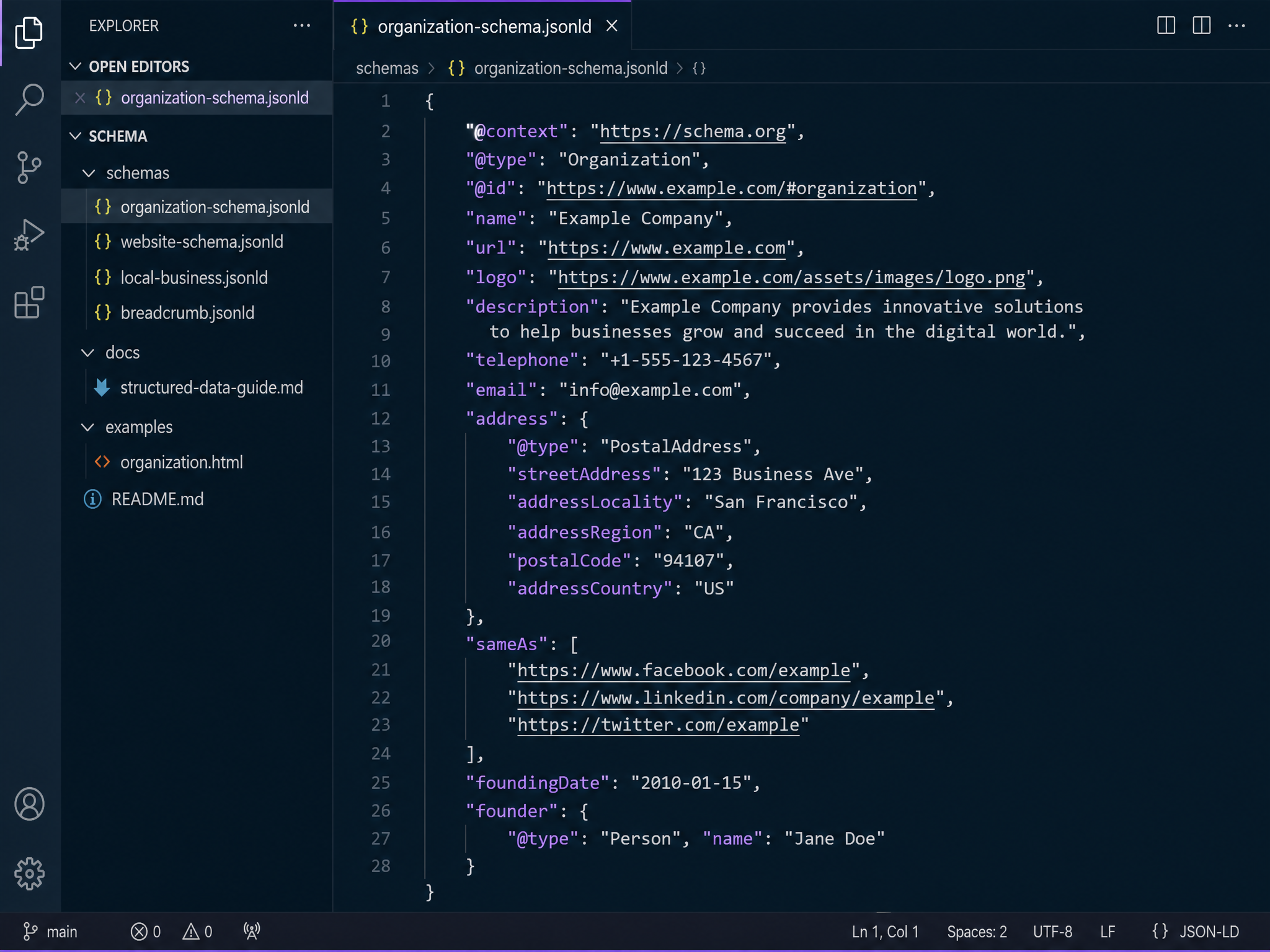 JSON-LD Schema Templates