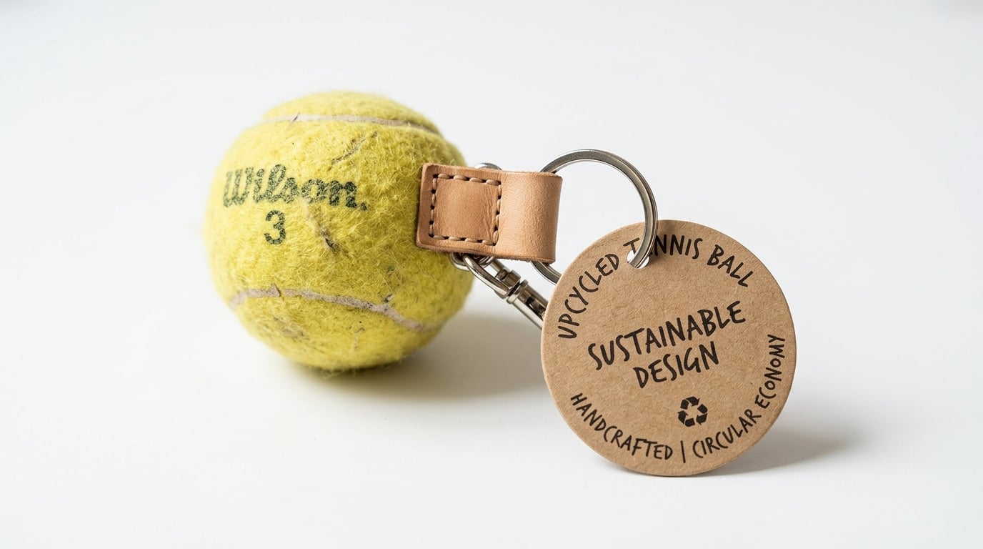 Bola de padel transformada num acessório de design sustentável