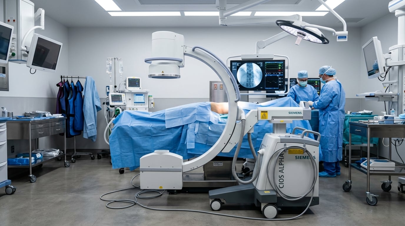 C-Arm fluoroscopy imaging system in a modern operating room