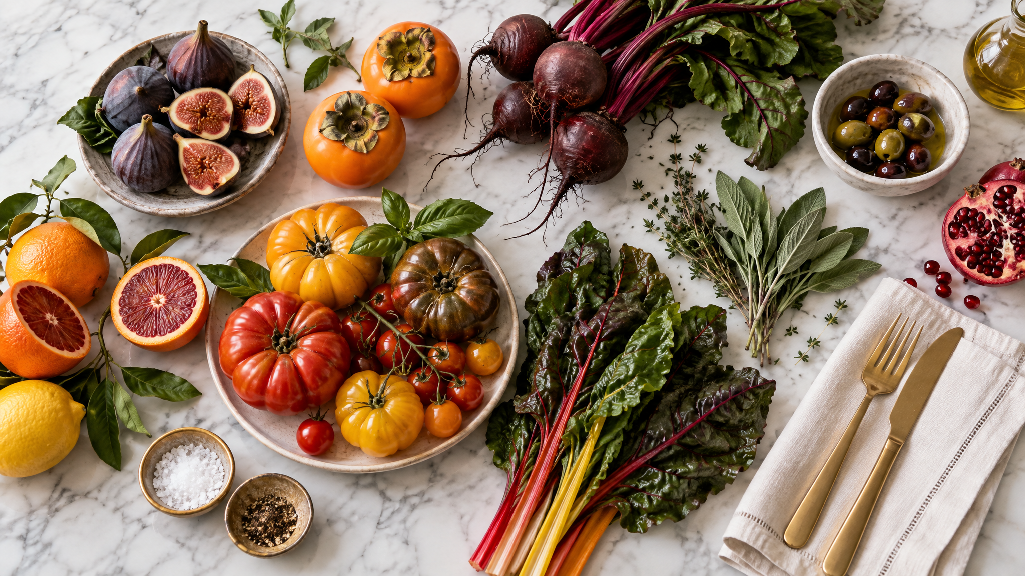 Beautiful raw food arrangement