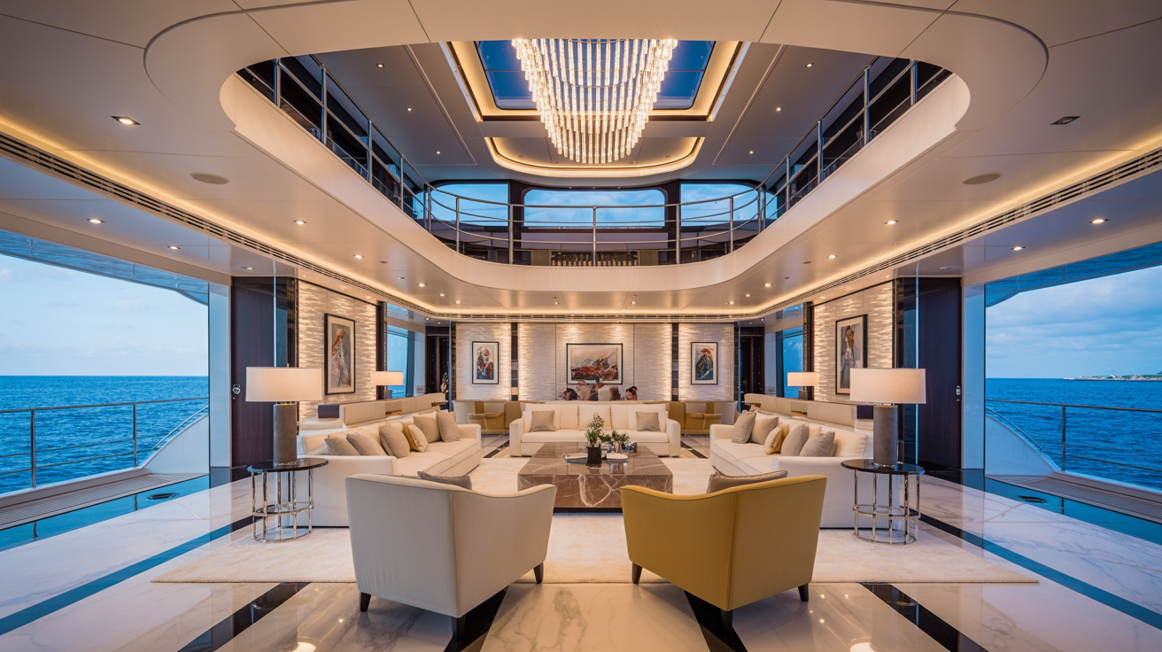 AHPO - Grand main salon with double-height ceiling