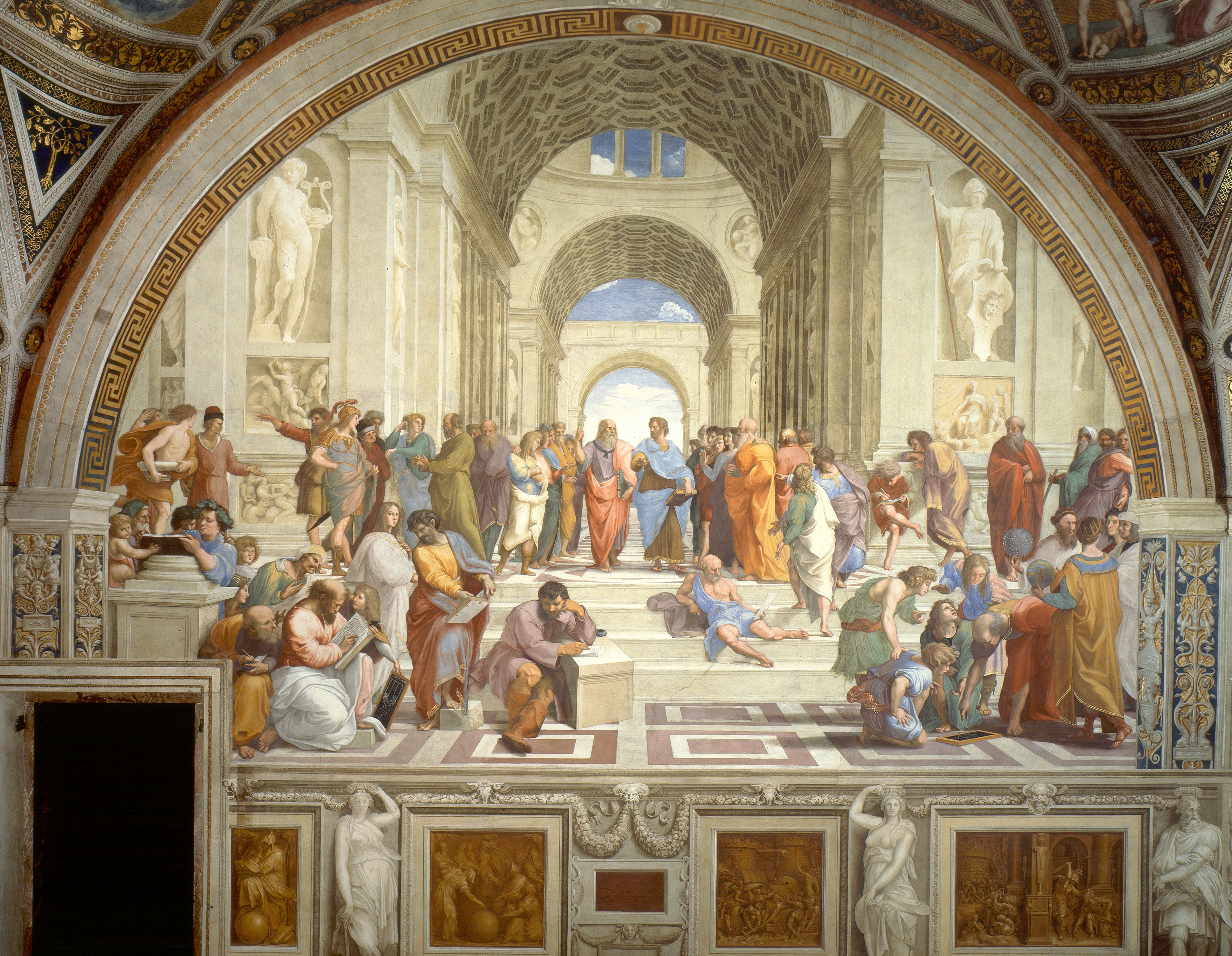 Raphael, The School of Athens: philosophers gathered beneath great classical arches