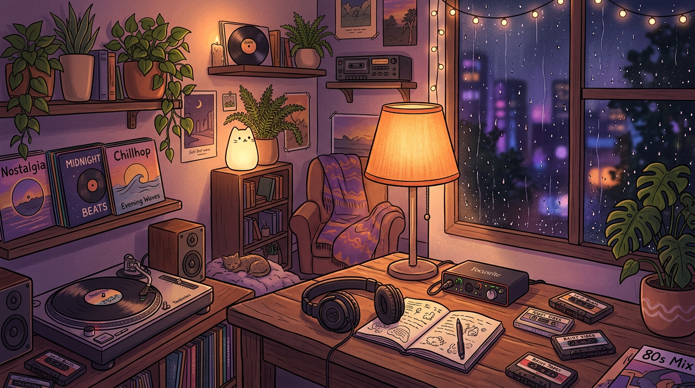 Lo-Fi Chill Beat Üretimi — AI ile üretilmiş kapak görseli