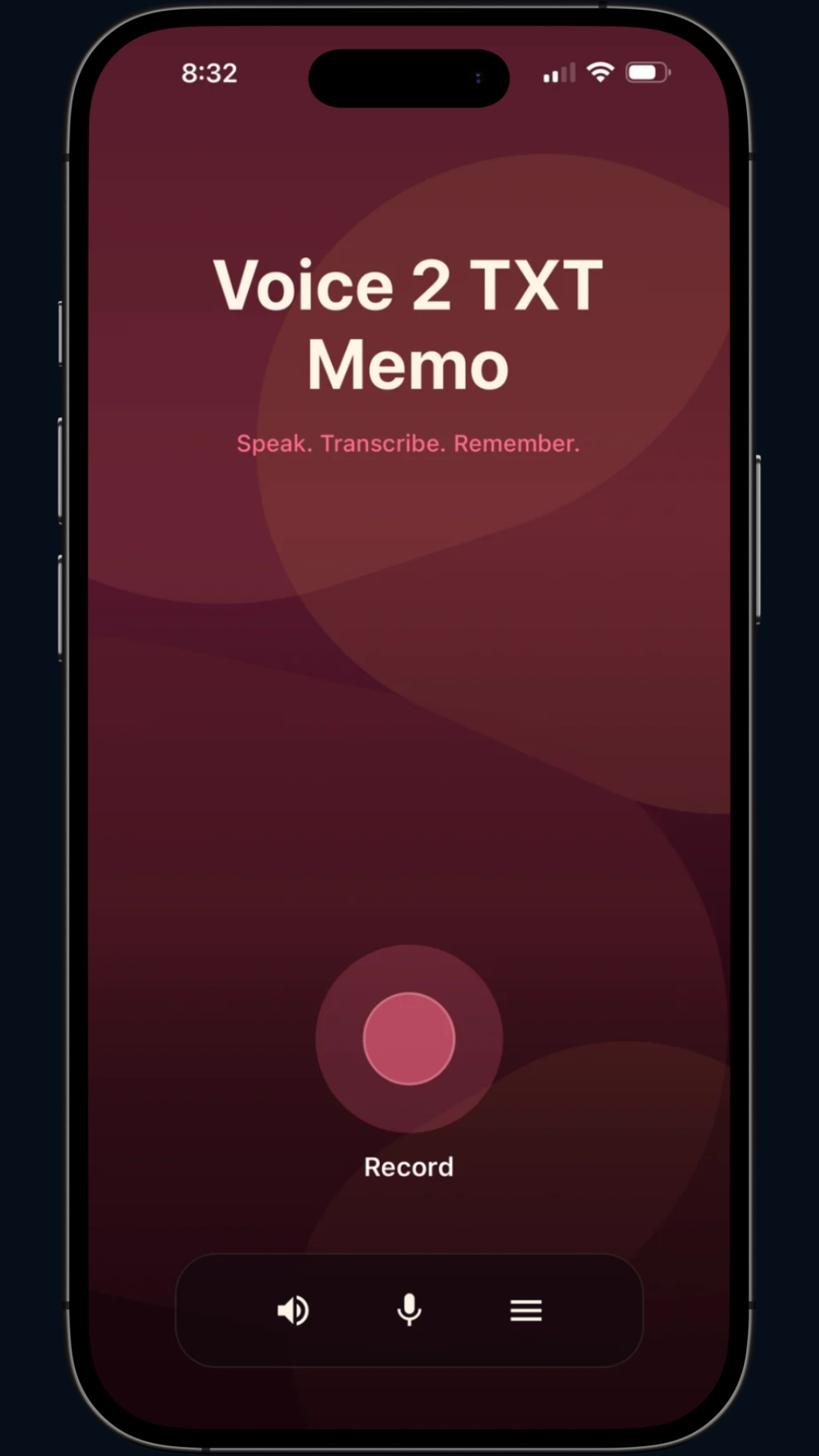 Voice 2 TXT Screen