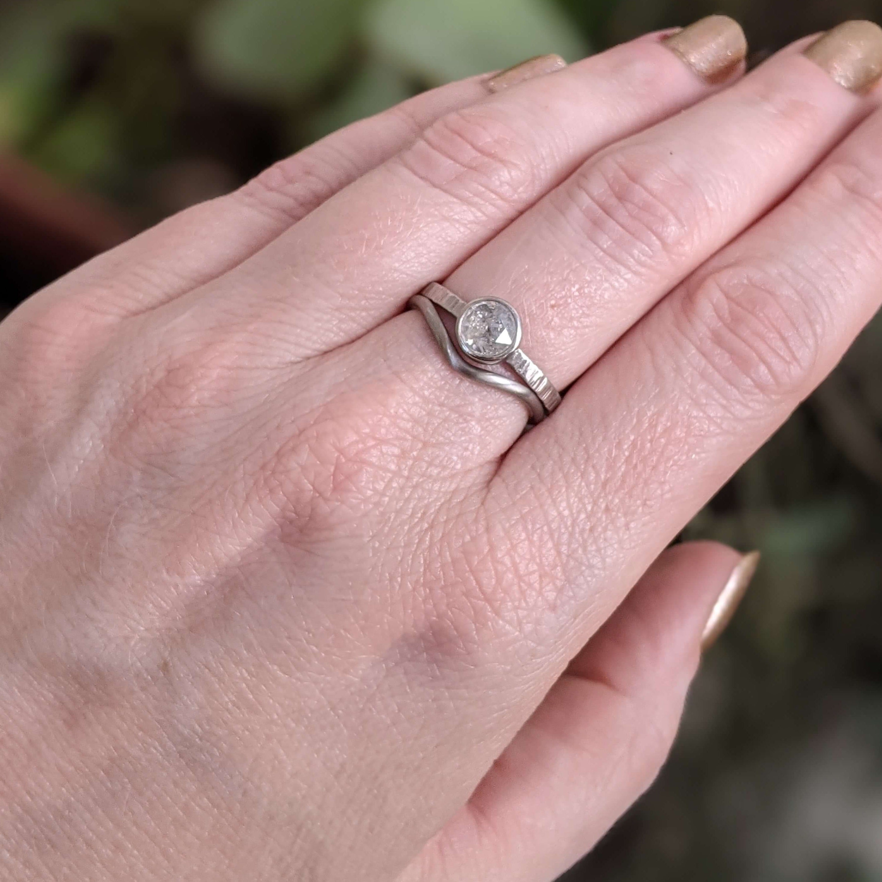 Palladium ring material showing its distinctive appearance and finish