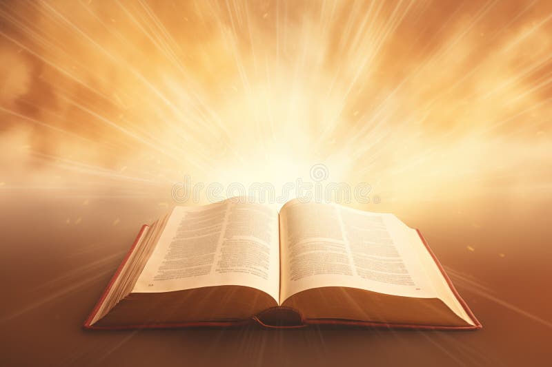Open Bible with warm golden light representing faith and study