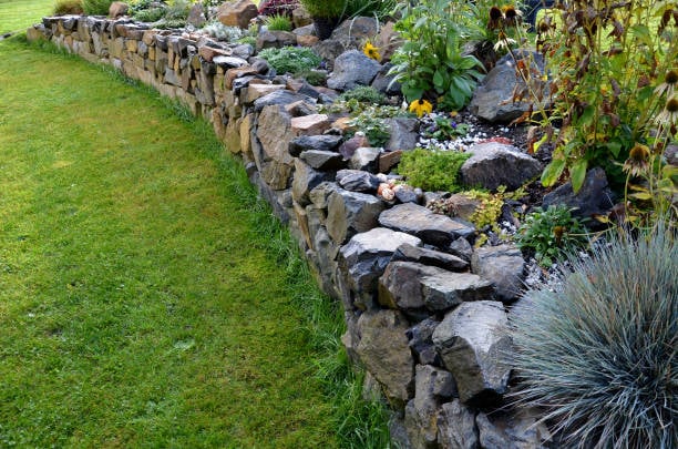 Stone wall and garden path – Marple