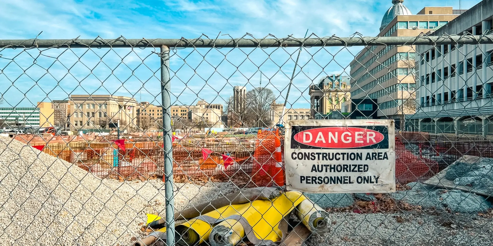 Construction site requiring mobile CCTV tower security