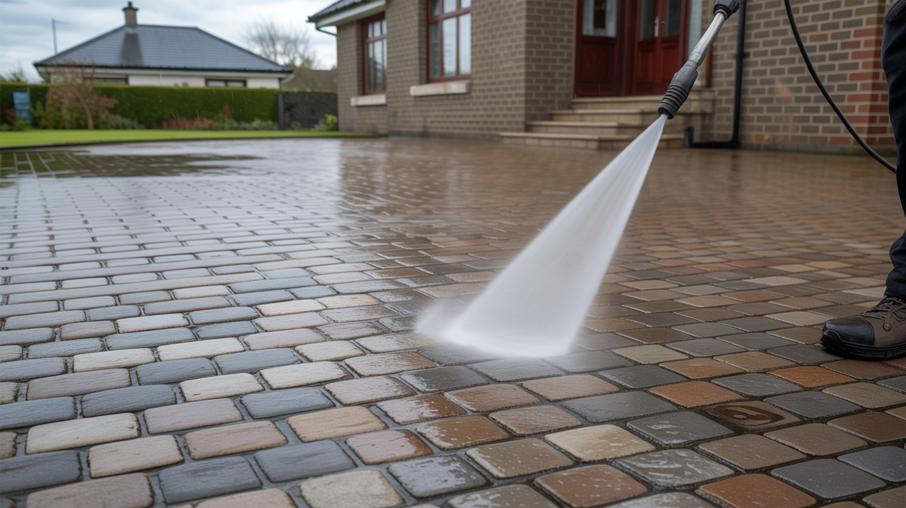 Driveway Cleaning work by Irish Shine
