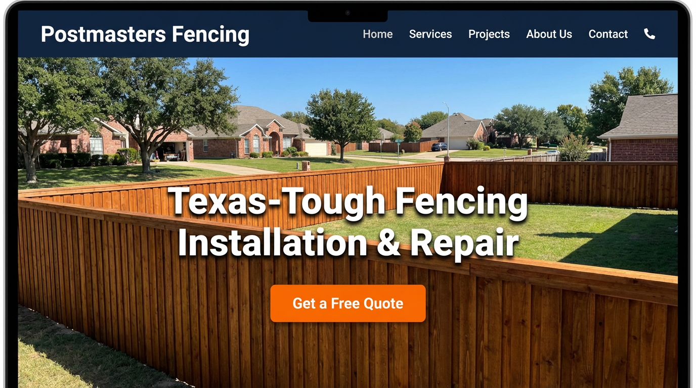 Live preview of Postmasters Fencing demo website — Fencing example