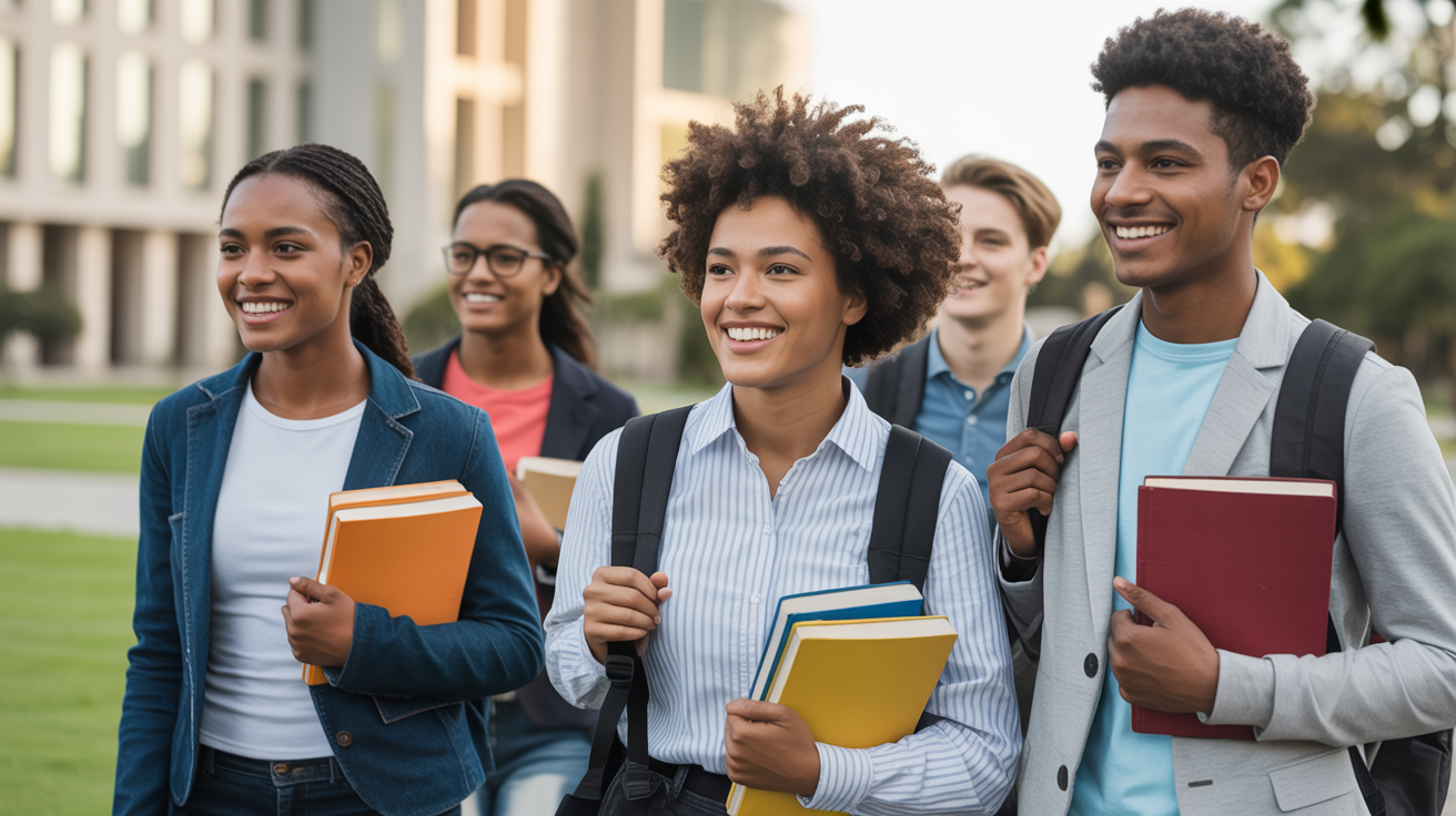 African students on university campus