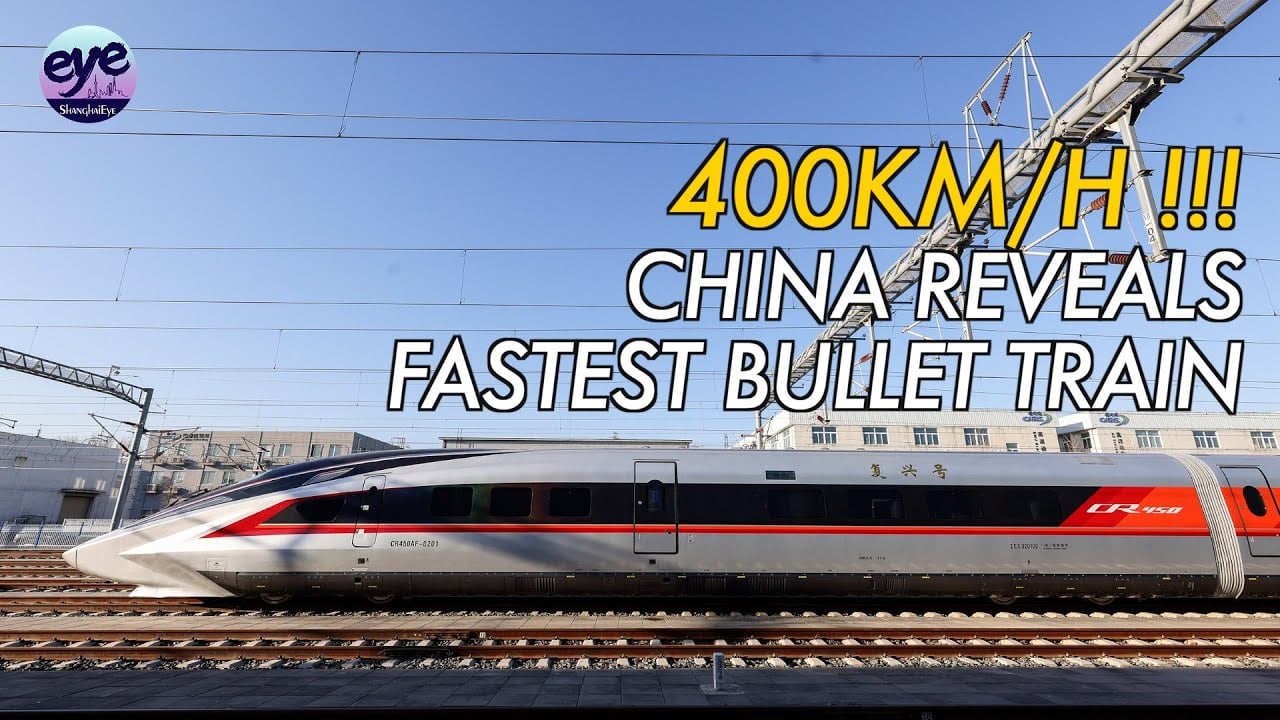 China CR400 high-speed bullet train at station platform