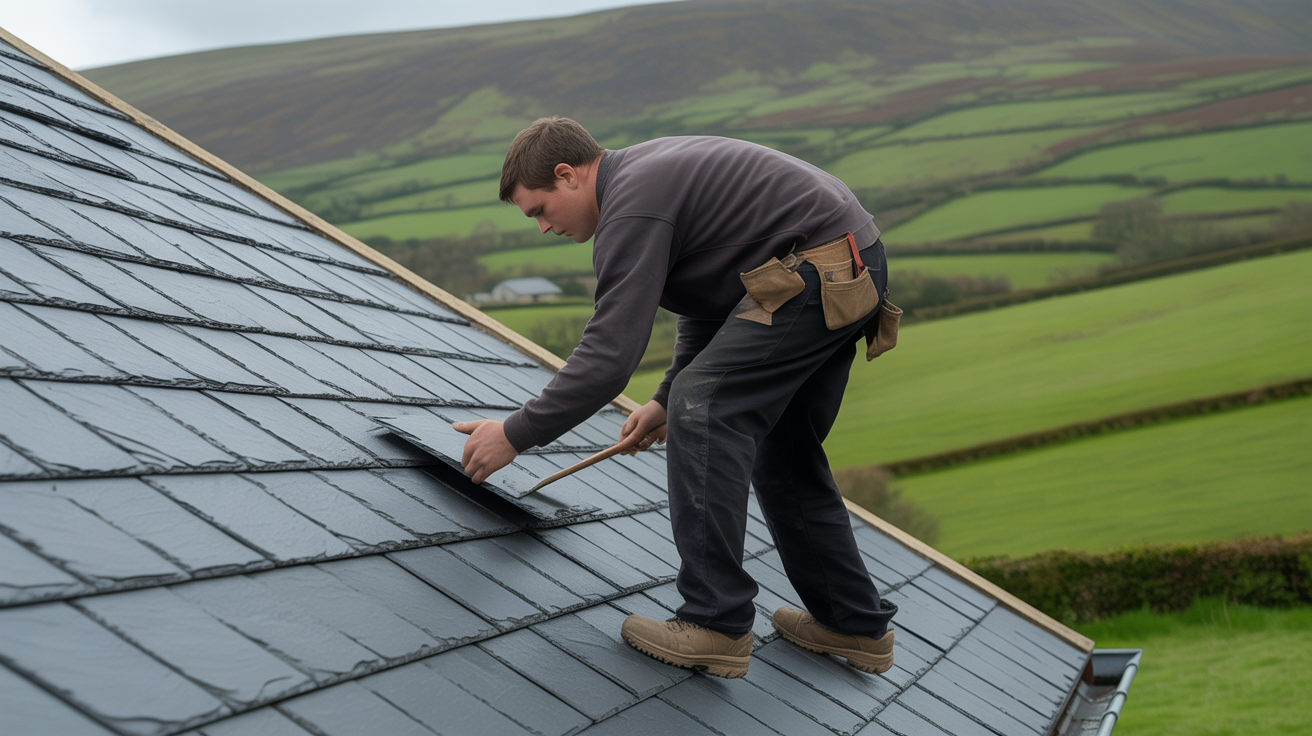 Elite View Property Maintenance team working on an Irish roofing project