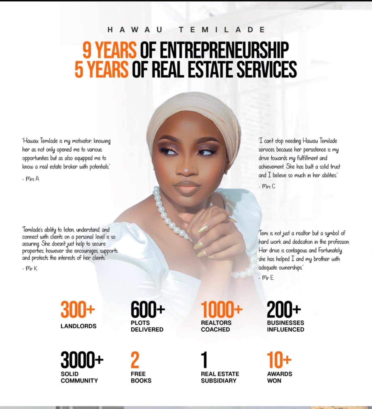 Hawau Temilade - 9 Years of Entrepreneurship, 5 Years of Real Estate Services