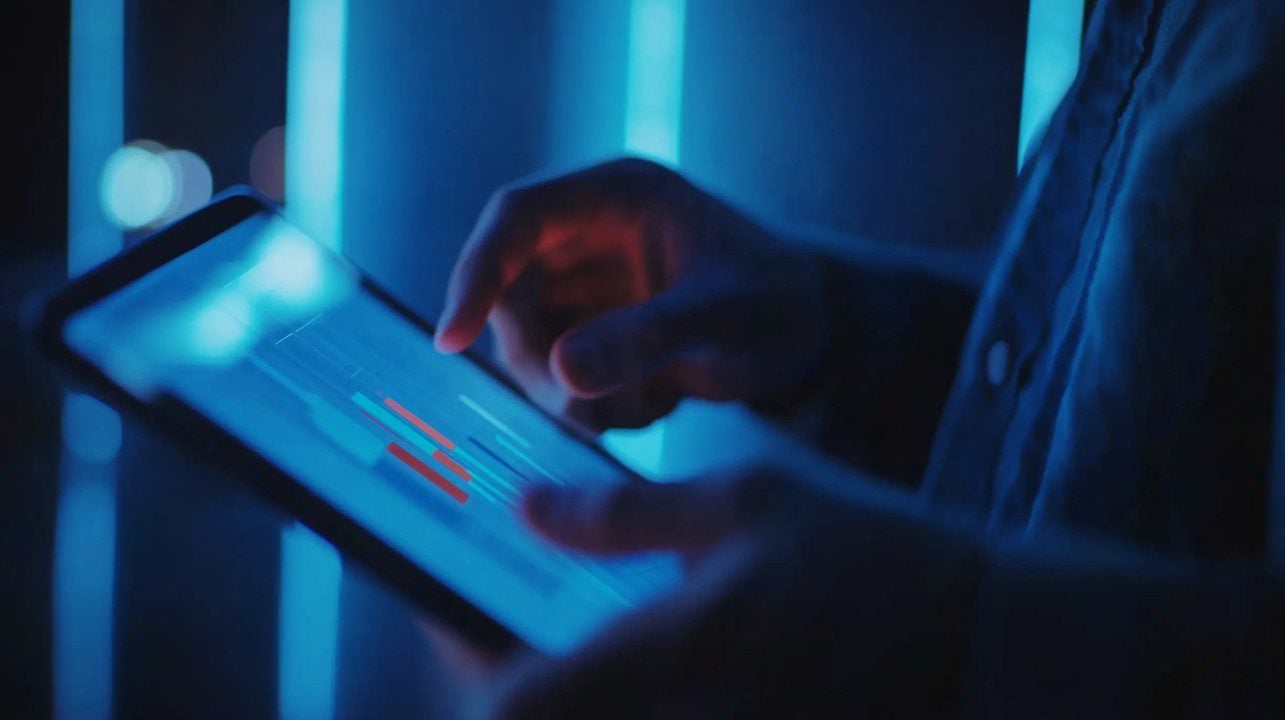 Digital marketing data visualization dashboard on a screen