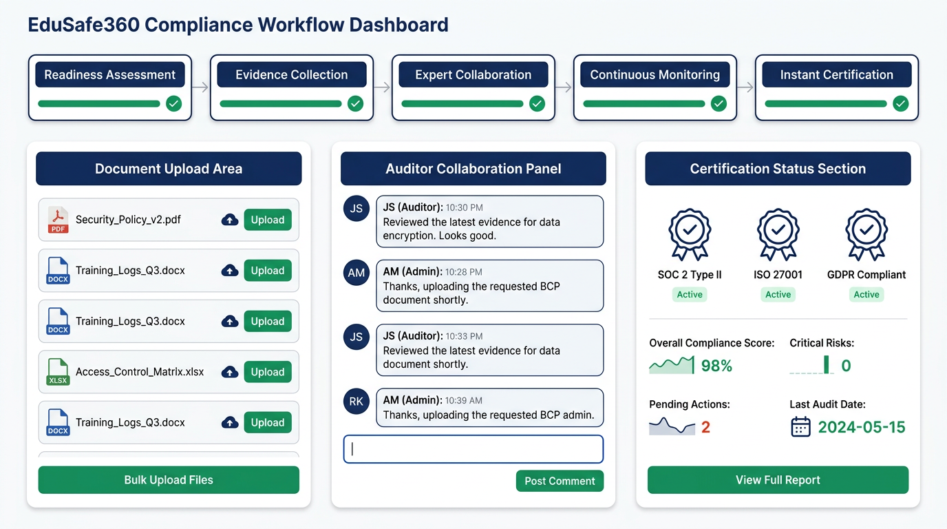 EduSafe360™ Compliance Journey Workflow Dashboard