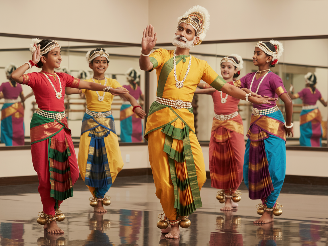 Youth learning Kuchipudi dance