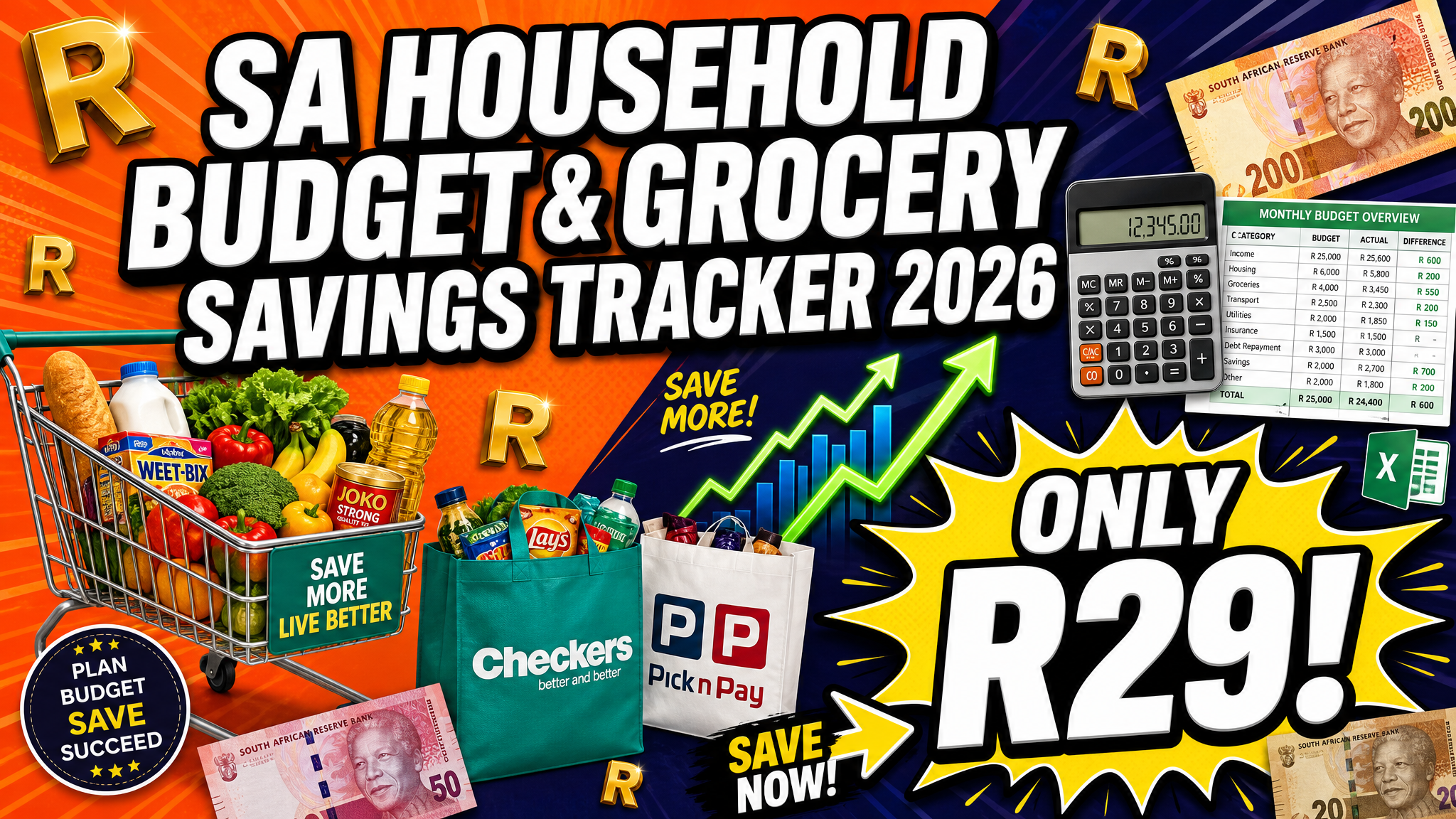 SA Household Budget & Grocery Savings Tracker 2026