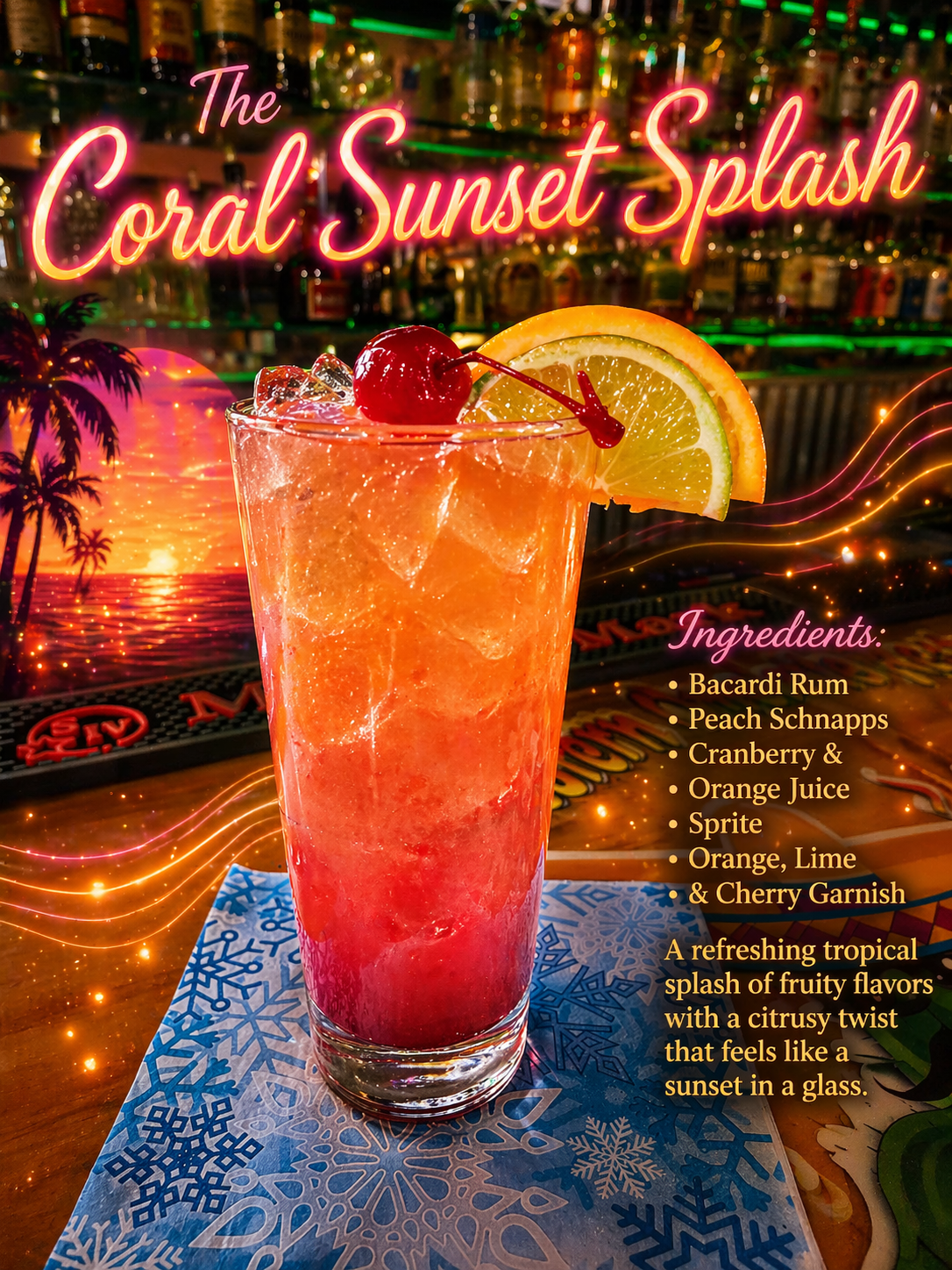 Coral Sunset Splash - $9.75