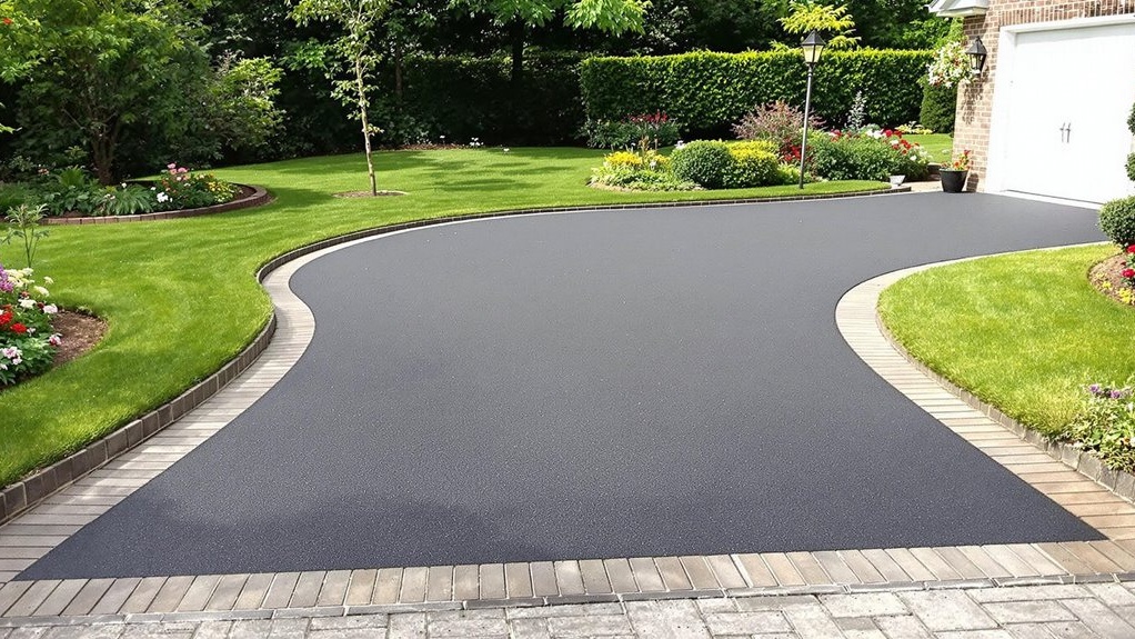 Completed residential tarmac driveway