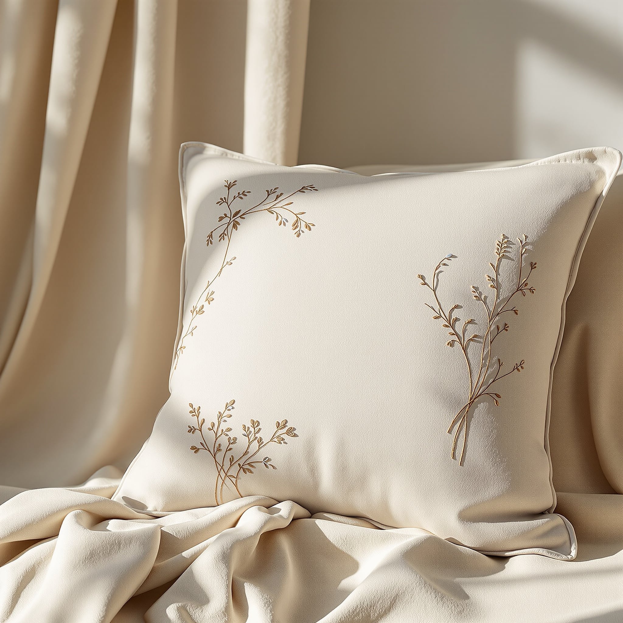 Hand-Embroidered Cushion Cover