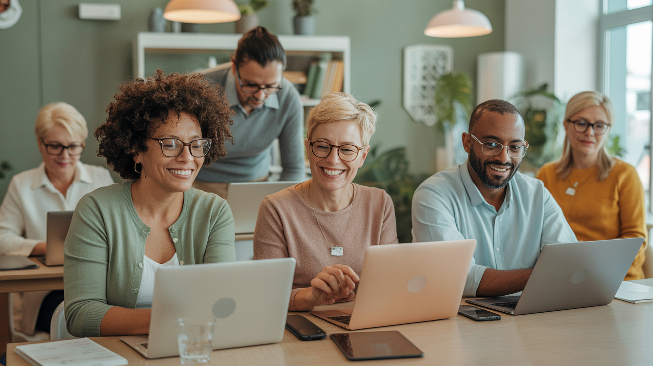 Adults learning together in a supportive environment