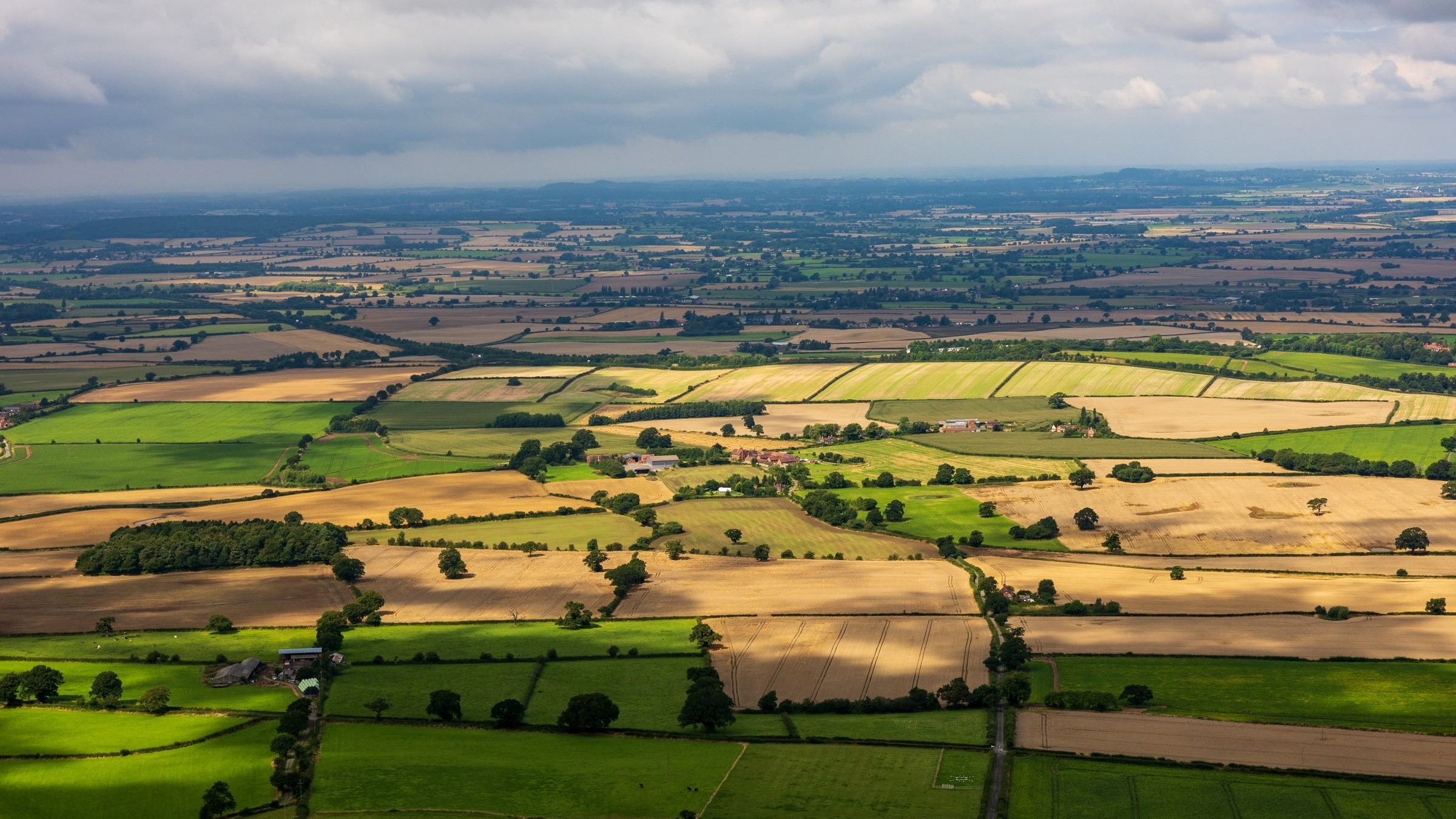 UK farmland aerial view