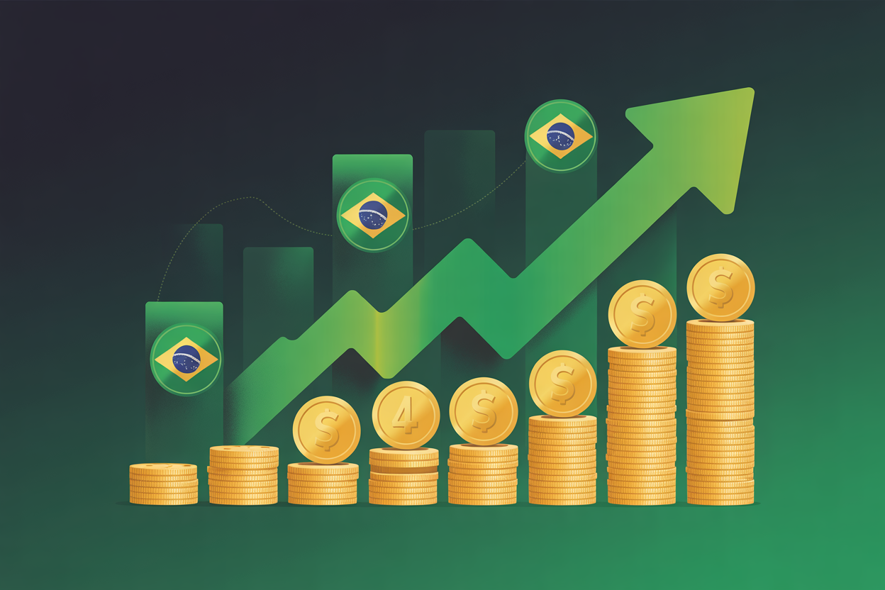 Gráfico de crescimento financeiro e lucros