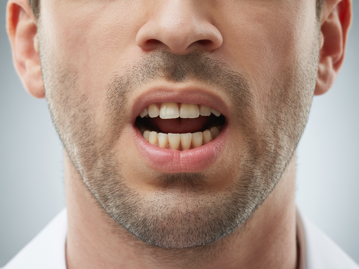 Konuşma sırasında ağız ve dudak hareketlerinin yakın çekim görünümü