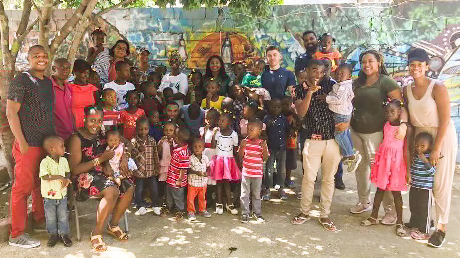 Volunteers helping community