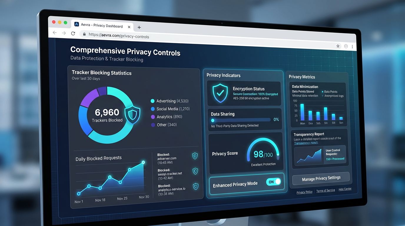 Privacy Dashboard - Aevra Browser Feature Demonstration