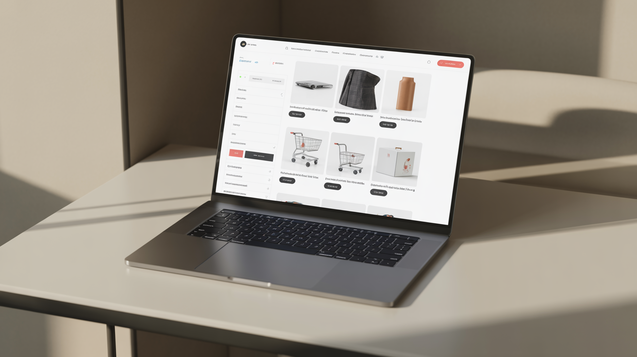 Moderner E-Commerce-Shop StyleVault auf Laptop dargestellt