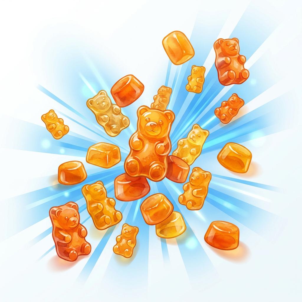Focus Vitamins Blue Light Gummies eye health supplement illustration