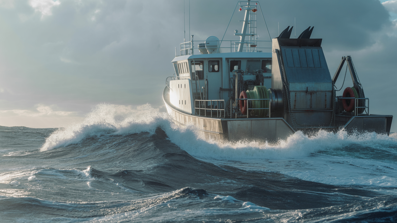 Marine vessel in ocean environment