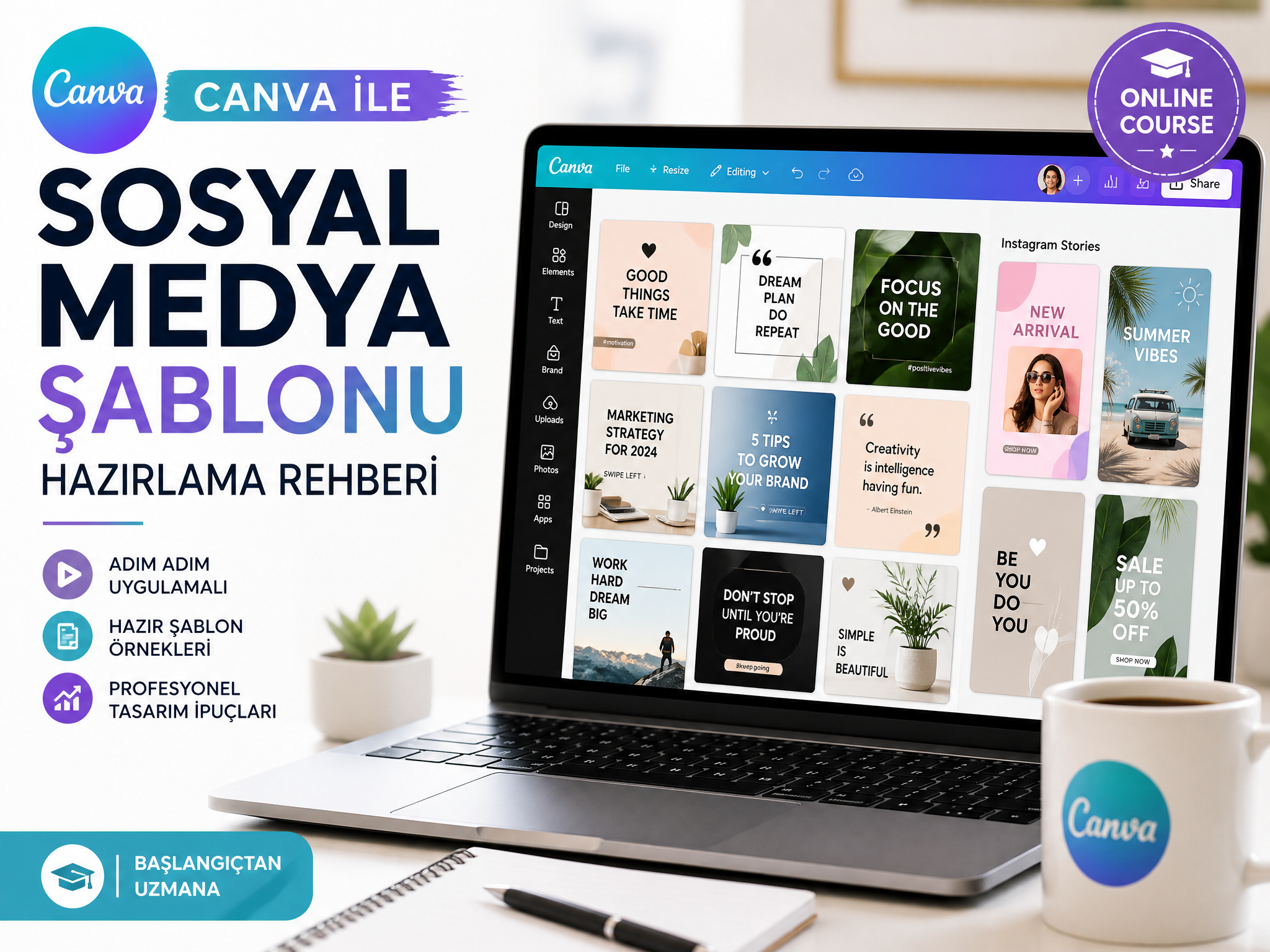 Canva ile Profesyonel Tasarım: Sıfırdan Uzman Olma Rehberi rehber kapak görseli