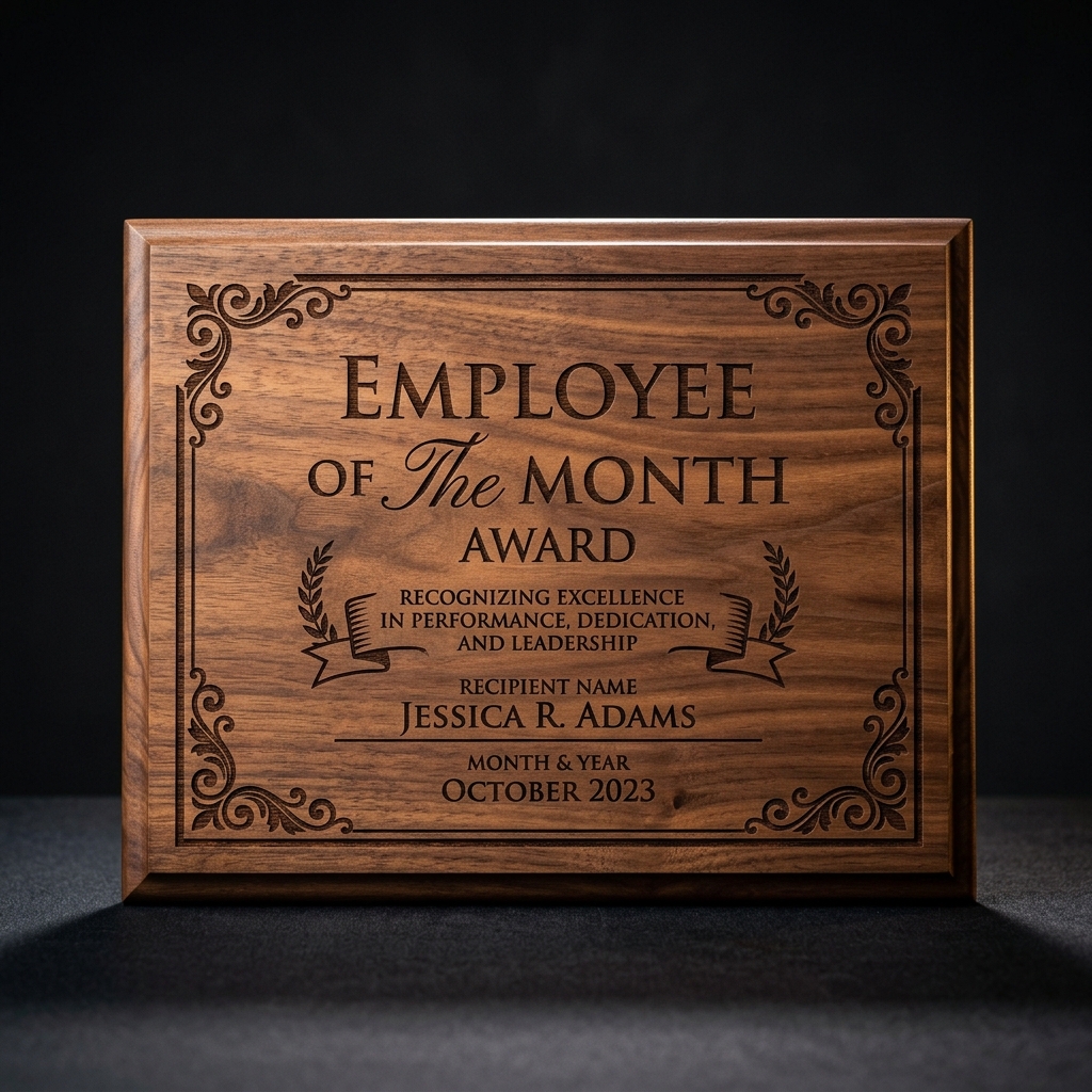 Employee of the Month Plaque