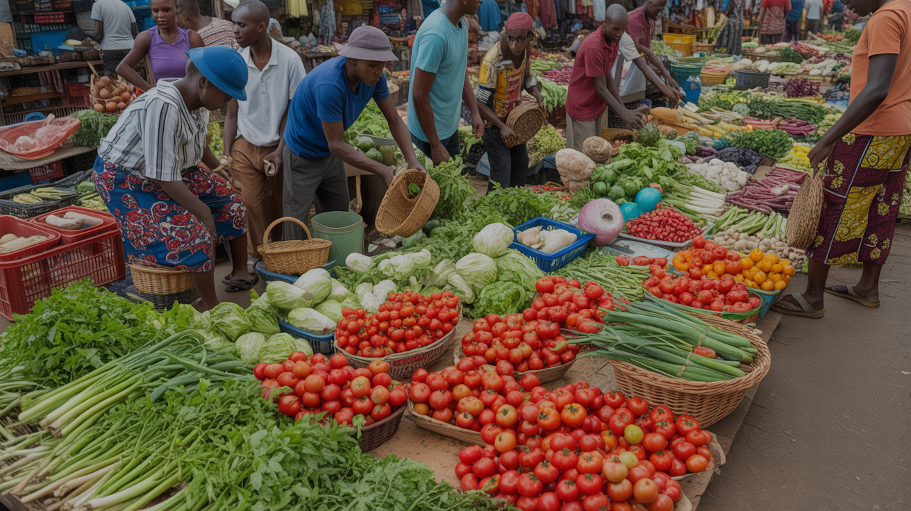 Agricultural marketplace in Ghana