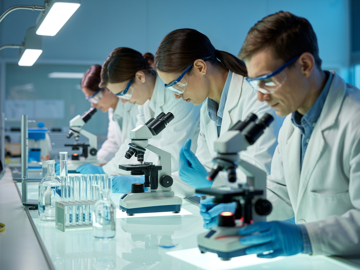 Equipe GeoBitte trabalhando em laboratório